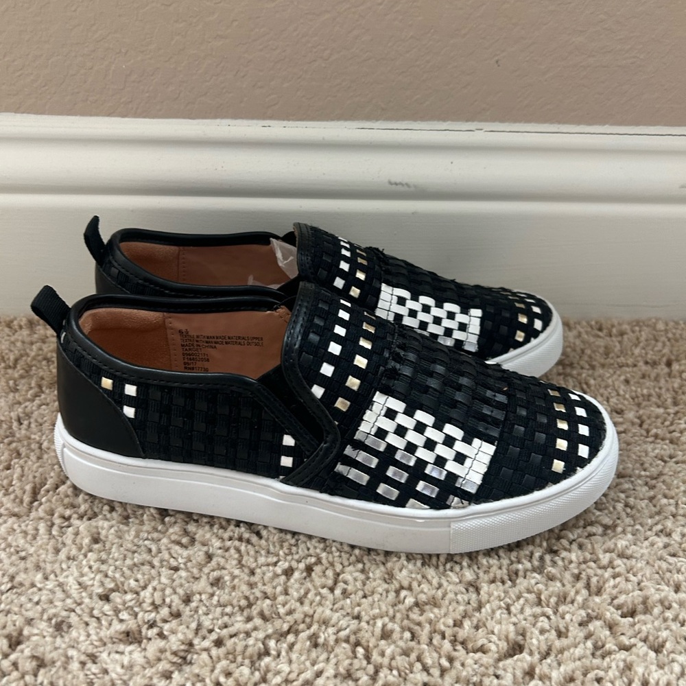 Mossimo Supply Co. Black and White Slip-On Sneakers